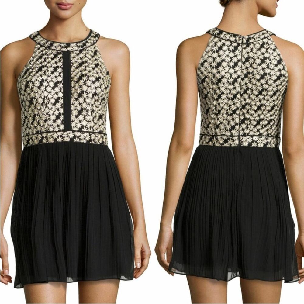 Romeo & Juliet Couture Black Floral Cocktail Dress Sz L